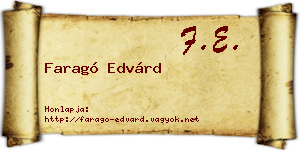 Faragó Edvárd névjegykártya